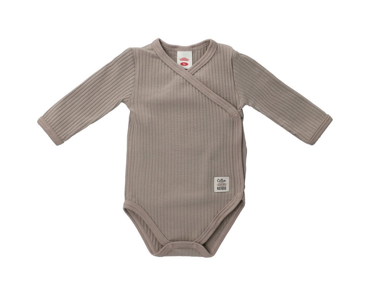 Makoma Langarmwickelbody Ripp Unisex Kinder (1-tlg) Langarm Einteiler, Body, Longsleeve-Body, Bodysuit, Stretchbody von Makoma