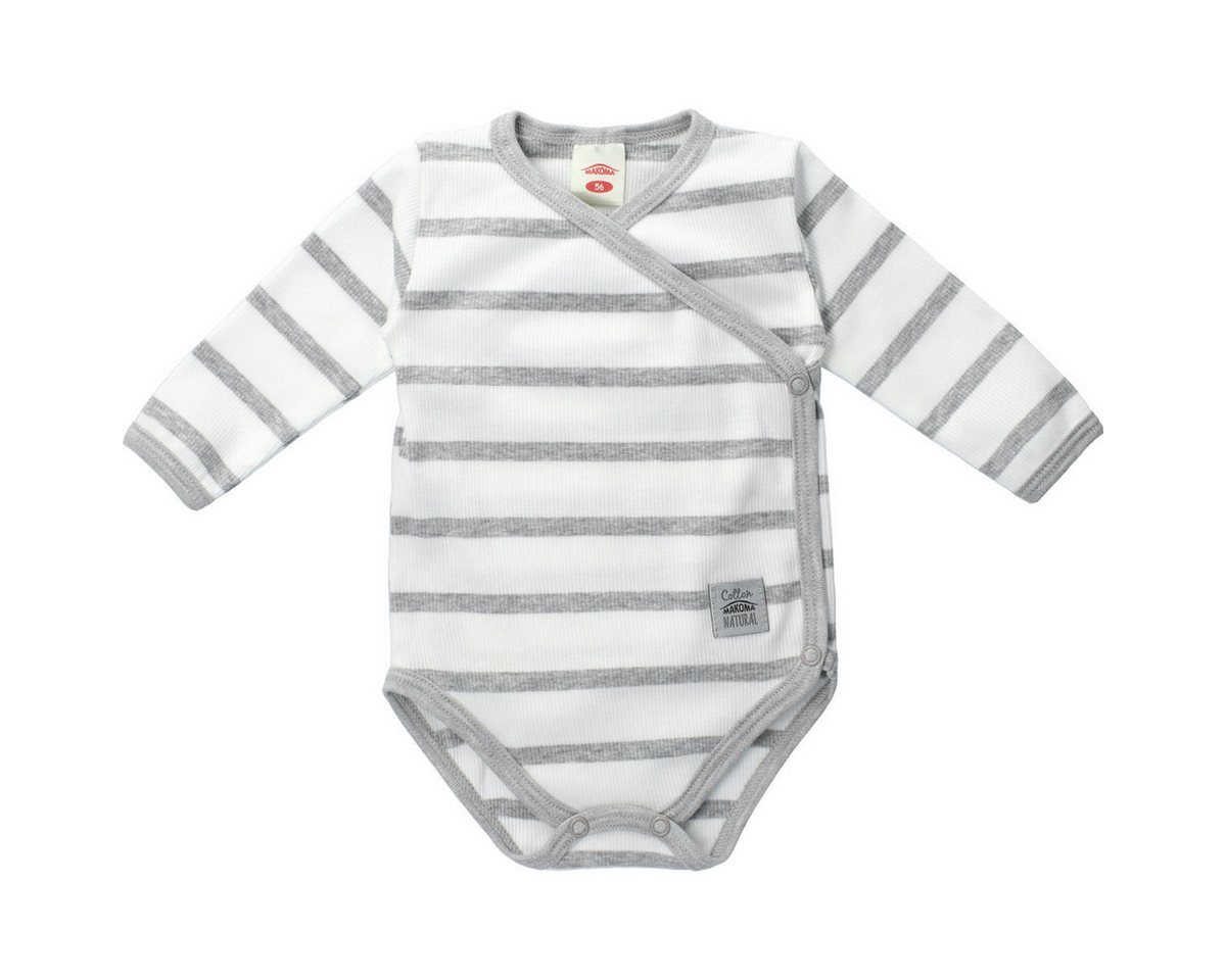 Makoma Langarmwickelbody Streifen Unisex Kinder (1-tlg) Langarm Einteiler, Body, Longsleeve-Body, Bodysuit, Stretchbody von Makoma