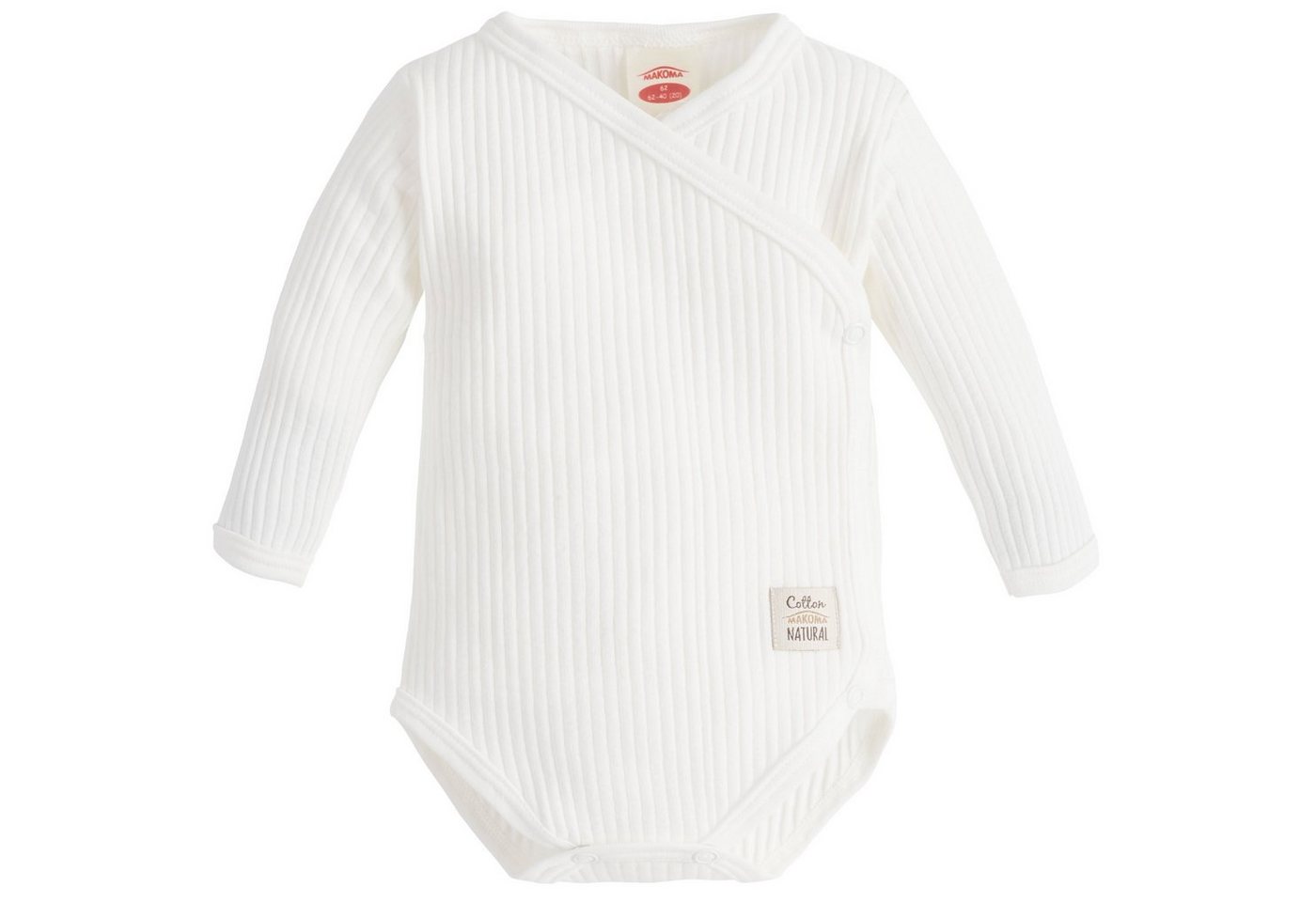 Makoma Wickelbody Baby Body Langarm Gerippt für Neugeborene -Harmony- Weiß 100% Baumwolle Makoma Wickelbody Baby Body Langarm Gerippt für Neugeborene -Harmony- Weiß 100% Baumwolle von Makoma