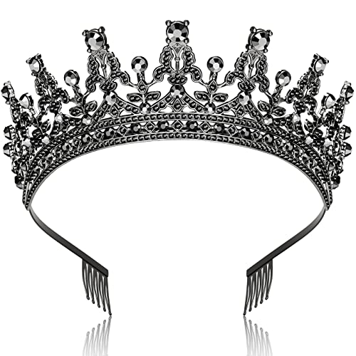 Makone Tiara Crystal Crown with Rhinestone Comb for Bridal Crown（7 Black ）… von Makone