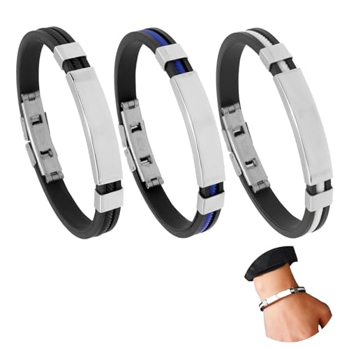 3 Stück Ion Therapeutic Lympunclog Titan Armband Set, Verstellbares Lymph Unclog Titan Armband für Männer und Frauen, Mehrfarbiges Therapie-Armband (Schwarz, Weiß, Blau) von Makoto Nobu