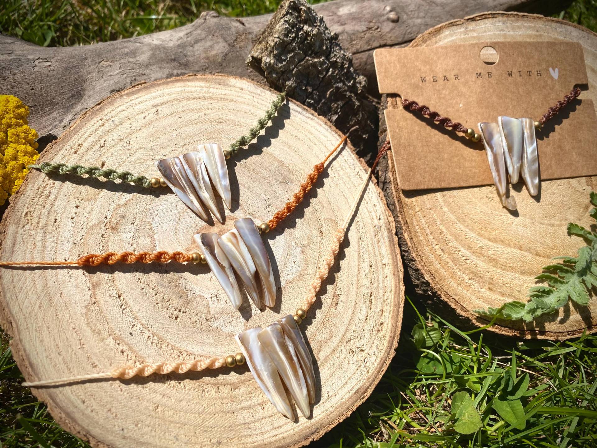 Oceandream Makrameekette Perlmutt von MakraSpiritDesigns