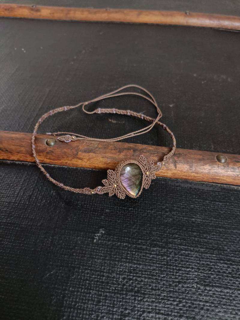 Makramee-Chocker Mit Labradorit von MakrameeByMakrafee