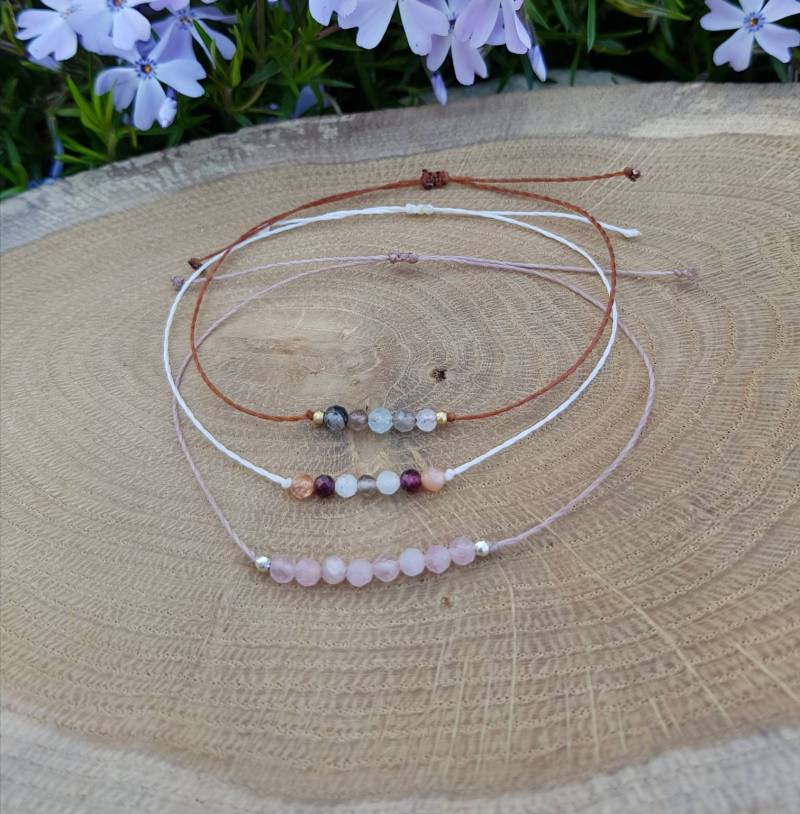 Selbst Gestalten Fußkettchen Mit Edelsteinperlen/Fußband /Makramee Schmuck Boho Freundschaftsband Handmade Festival/Sommer /Hippie von MakrameeDo