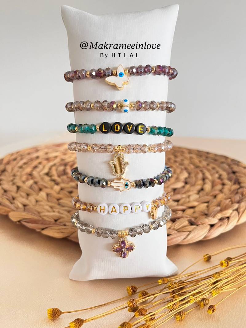 Makramee Armband Evileye-Nazar Personalisiert Glasperlen Geschenk Idee von MakrameebyhilalShop
