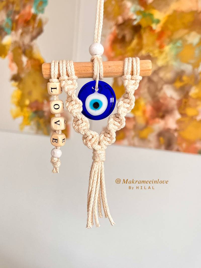 Makramee Nazar Anhänger/Rückspiegel Anhänger Personalisierbare Geschenk Idee Makramee Nazar Anhänger/Rückspiegel Anhänger Personalisierbare Geschenk Idee von MakrameebyhilalShop