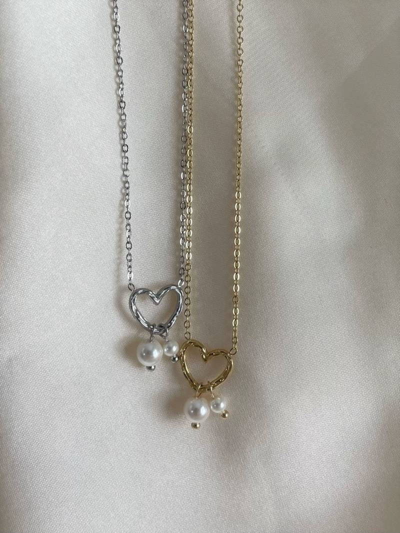 Bysuzi - Stainless Steel Herzkette/Halskette Mit Anhänger Süßwasserperle Kette Muttertagsgeschenk Geschenkidee Silber Und Gold Bysuzi - Stainless Steel Herzkette/Halskette Mit Anhänger Süßwasserperle Kette Muttertagsgeschenk Geschenkidee Silber Und Gold von Makrameebysuzi