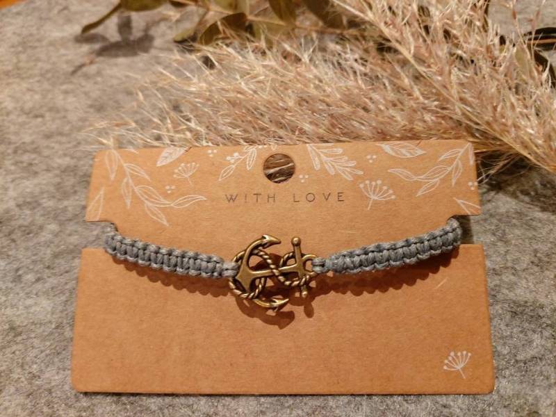 Minimalistisch Boho Armband Makramee Anker Oder Andere Charms Geschenk, Mit von Makrameelilifee