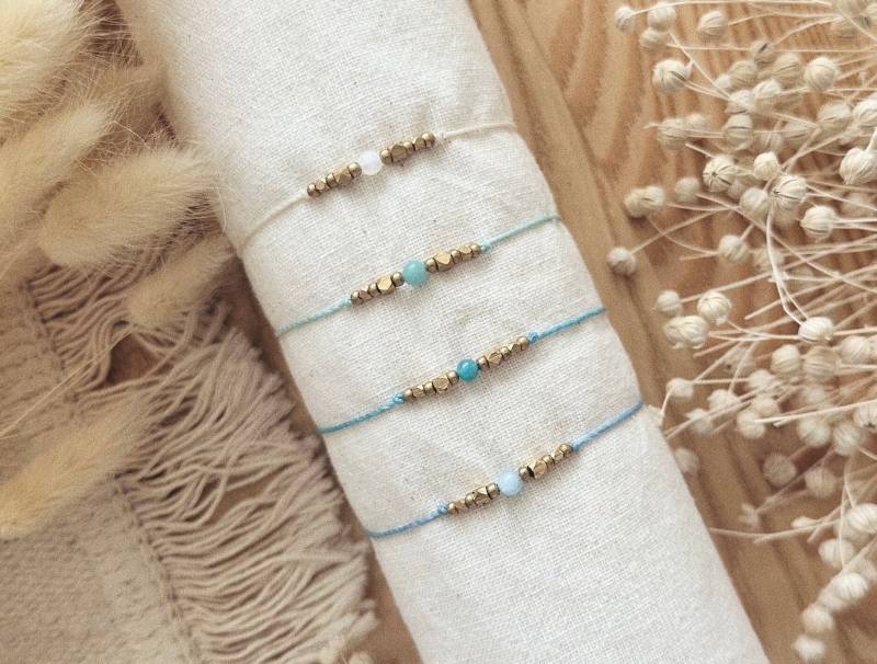 Makramee Armband #6 Goldene Details Farbwahl Boho Schmuck Geschenkidee Hochzeit Junggesellenabschied von MakrameemitliebeShop