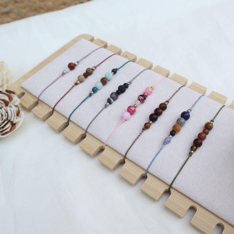 Holzperlen Fußkette, Fußband Mit Edelstein Perlen, Ethno Schmuck von Makrameena