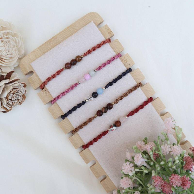 Makramee Fußkettchen, Edelsteinschmuck, Fußkettchen Personalisiert, Perlen Fußkette von Makrameena