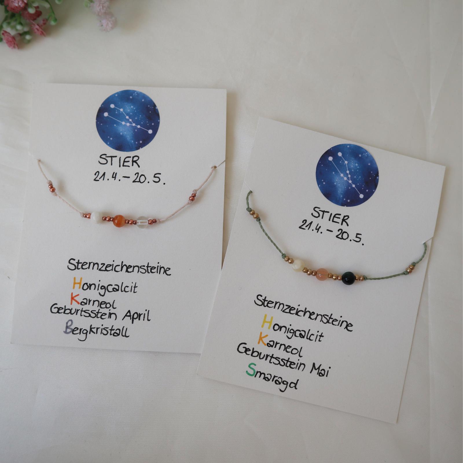 Sternzeichen Stier Kette, Feine Edelstein Perlen Halskette, Sternzeichenschmuck von Makrameena