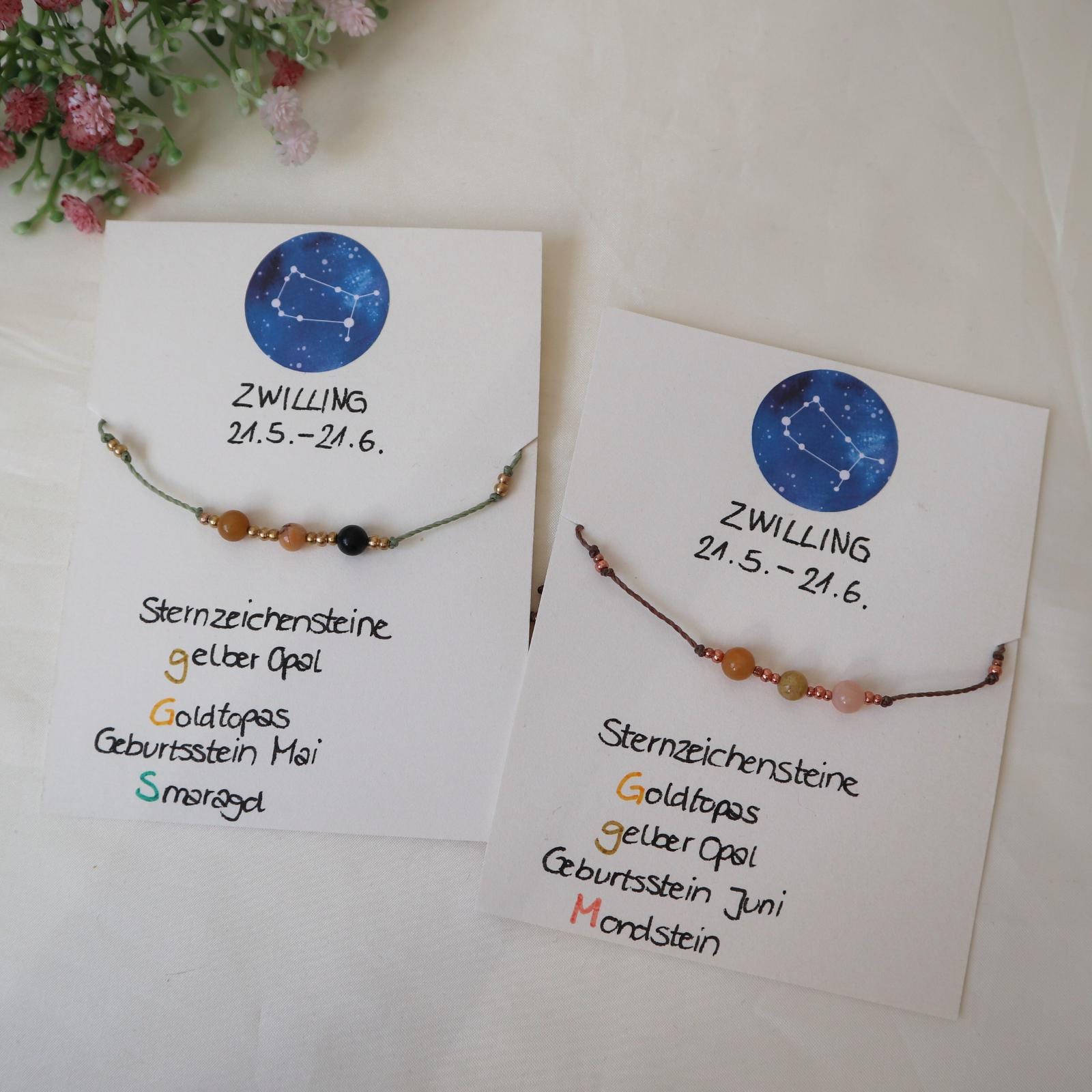 Zwilling Sternzeichen Halskette, Sternzeichenschmuck, Zierliche Edelstein Kette Damen Zwilling Sternzeichen Halskette, Sternzeichenschmuck, Zierliche Edelstein Kette Damen von Makrameena