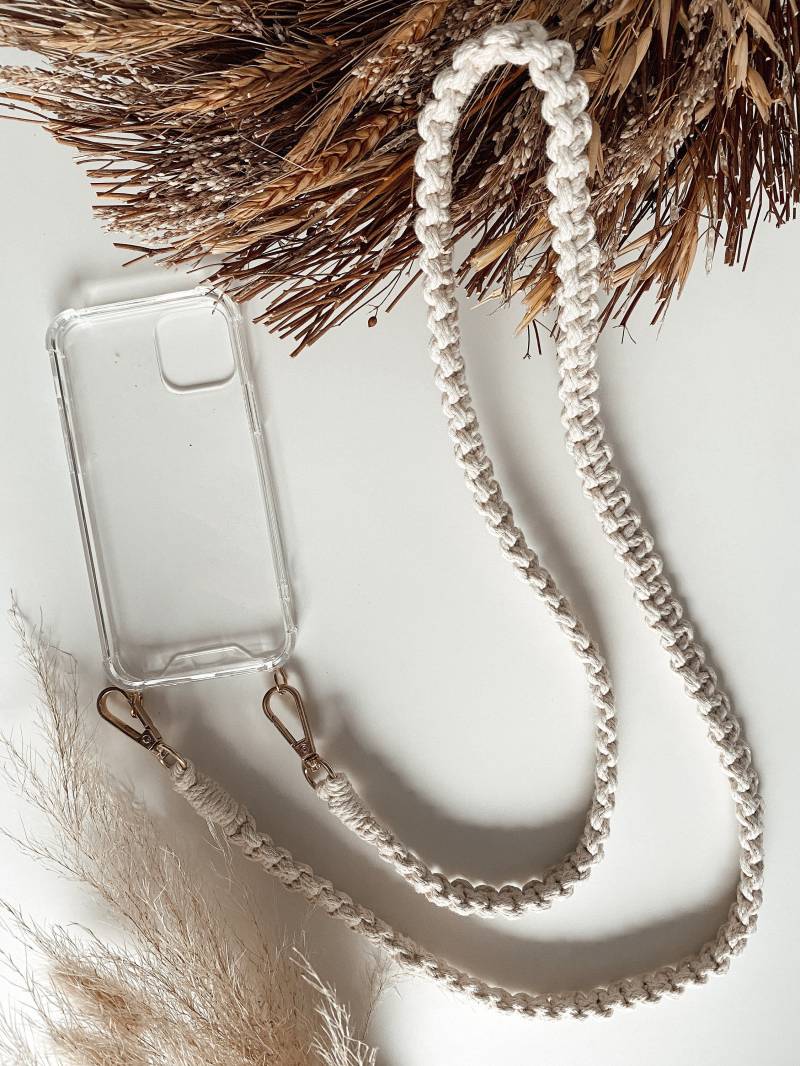 Makramee Handykette Ohne Handyhülle | in Verschiedenen Farben Karabiner Umhängekette Phonechain von MakrameewithloveDE