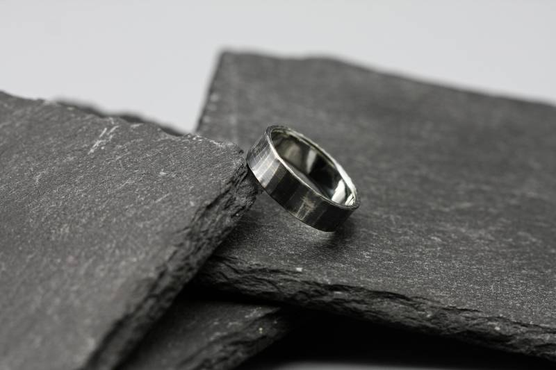 Gehämmert Und Oxidiert Silber Herrenring, Rustikaler Ring von MaksimoffDesigns
