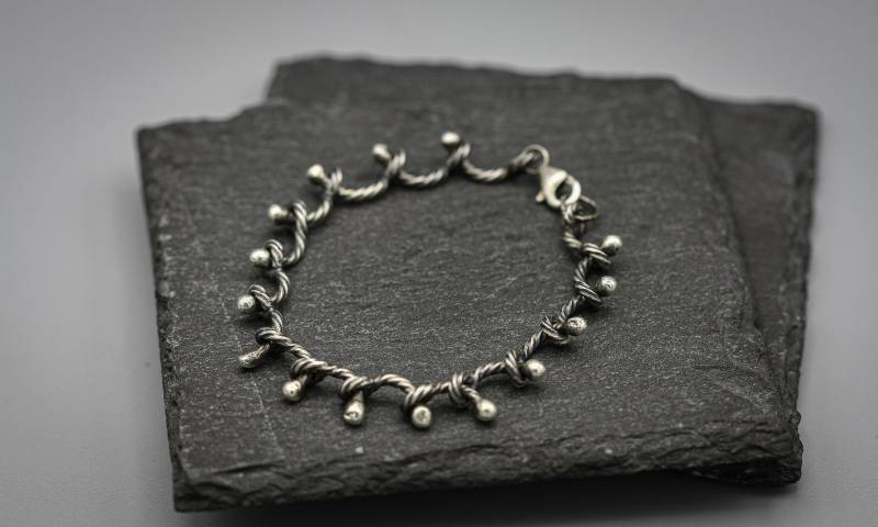 sterling Silber Armband, Twisted Gliederkette von MaksimoffDesigns