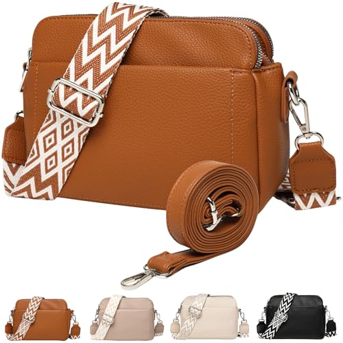 Makukke Crossbody Bag Damen, Umhängetasche Handytasche zum Umhängen Kleine Handtasche Damen Moderne Schultertasche PU Leder Tasche mit Kartenschlitz 2 Schultergurt Verstellbar Abnehmbar Schultergurt von Makukke