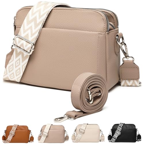 Makukke Crossbody Bag Damen, Umhängetasche Handytasche zum Umhängen Kleine Handtasche Damen Moderne Schultertasche PU Leder Tasche mit Kartenschlitz 2 Schultergurt Verstellbar Abnehmbar Schultergurt von Makukke