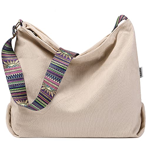 Makukke Handtasche Damen Umhängetasche, Cord Taschen Groß shopper Tote Bag schultertasche Casual Crossbody Bag für Schule Büro Arbeit Reisen Ausflug Einkauf von Makukke