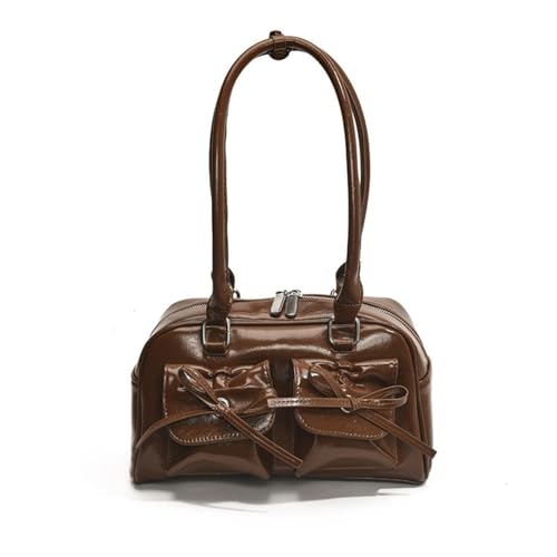 Makukke Handtasche Damen klein, PU Leder Schultertasche Y2K Shoulder Bag mit Bogen Cute Ita Bag Japanische Ästhetische Tasche für Frauen Dating Party Einkaufe von Makukke
