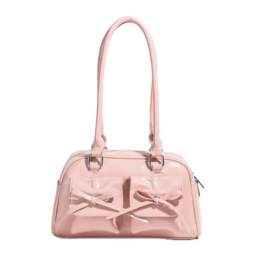 Makukke Handtasche Damen klein, PU Leder Schultertasche Y2K Shoulder Bag mit Bogen Cute Ita Bag Japanische Ästhetische Tasche für Frauen Dating Party Einkaufe von Makukke