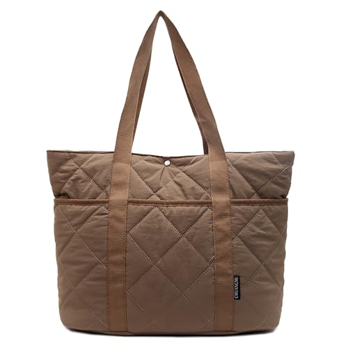 Makukke Puffer Tote Bag Aesthetic Gesteppte Tasche Damen Umhängetasche mit Mehreren Fächern Shopper Stepptasche Tasche Schultertaschen für Arbeit Büro Reisen Einkaufen Schule von Makukke