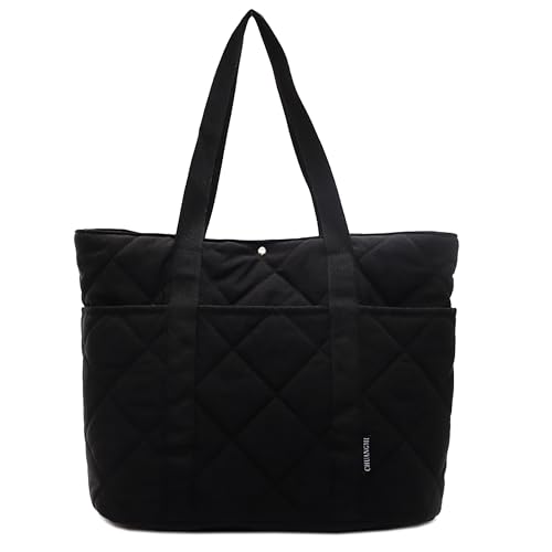 Makukke Puffer Tote Bag Aesthetic Gesteppte Tasche Damen Umhängetasche mit Mehreren Fächern Shopper Stepptasche Tasche Schultertaschen für Arbeit Büro Reisen Einkaufen Schule von Makukke