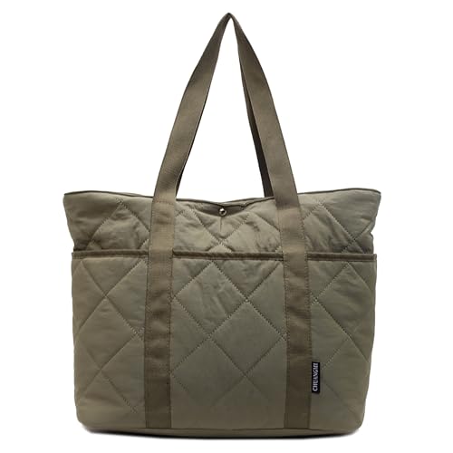 Makukke Puffer Tote Bag Aesthetic Gesteppte Tasche Damen Umhängetasche mit Mehreren Fächern Shopper Stepptasche Tasche Schultertaschen für Arbeit Büro Reisen Einkaufen Schule von Makukke
