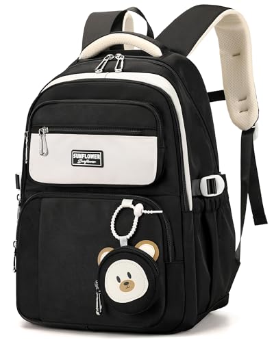 Makukke Schulrucksack Mädchen, Wasserdicht Schulranzen Mädchen 5.klasse 30L Stauraum Schultasche, Rucksack Schule Lässiger Kinderrucksack mit Süßem Anhänger von Makukke