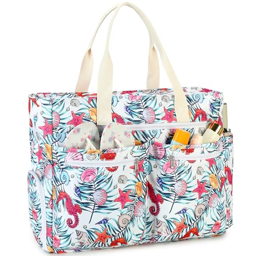 Makukke Strandtasche XXL, Groß Strandtasche mit Schuhfach Wasserdicht Sanddicht, Weekender Damen Faltbar Ultraleicht Badetasche mit Reißverschluss für Urlaub Reisen Fitnessstudio Picknick (Muschel) Makukke Strandtasche XXL, Groß Strandtasche mit Schuhfach Wasserdicht Sanddicht, Weekender Damen Faltbar Ultraleicht Badetasche mit Reißverschluss für Urlaub Reisen Fitnessstudio Picknick (Muschel) von Makukke
