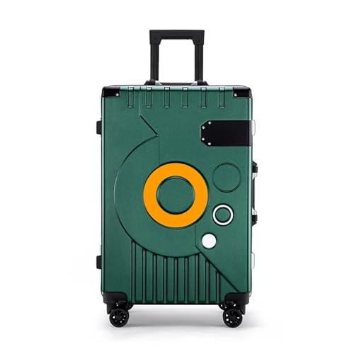 MalUan 2023 Reise-Spinnergepäck 20/22/24/26 Zoll Rollkoffer mit Aluminiumrahmen for Damen, modischer Trolley-Koffer, Business-Boarding-Box (Color : Green, Size : 22 inch) von MalUan