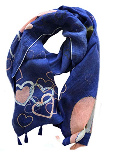 Mala Alisha SUMMER SALE Sommerschal HEARTS blue rose ** NP € 99 ** NEU von Mala Alisha