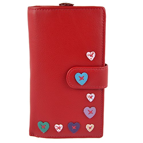 Damen Leder groß Tab Portemonnaie/Portemonnaie von Mala Lucy Sammlung handlich Herz - Rot, Keine Angaben von Mala Leather