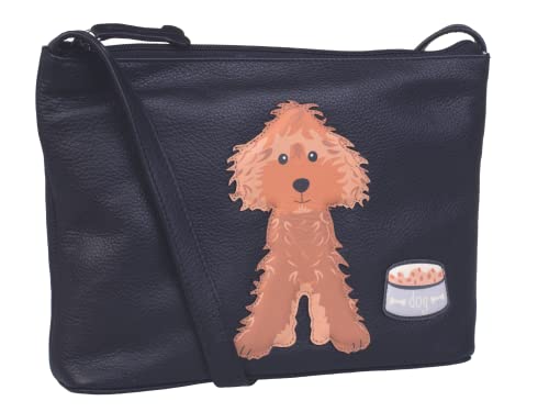 Mala Bertie The Cockapoo Umhängetasche aus weichem Leder, Schwarz , One Size von Mala Leather