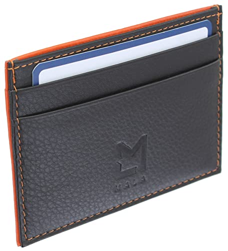 Mala Hudson Collection Slim Leder-Kartenhalter, RFID-blockierend, 667_66, braun / orange, Einheitsgröße von Mala Leather