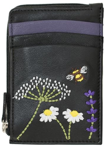 Mala Leather Blossom Collection Leder Münzbörse Kartenhalter RFID 4308_24, Schwarz , Einheitsgröße von Mala Leather