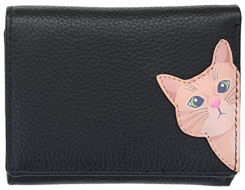 Mala Leather Cleo The Cat Collection 3533_50 Kleine b枚rse aus Leder mit RFID-Blockierung, Schwarz (Schwarz) - 3533_50 von Mala Leather
