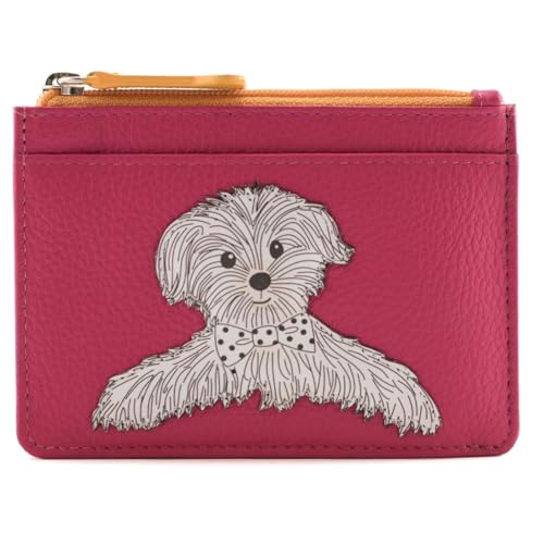 Mala Leather Coco Puppy Dog Card and Coin Purse with Card Slots, 11.5 x 8.5 x 2 cm, rose, 11.5 x 8.5 Centimeters, Modern von Mala Leather