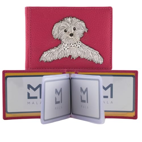 Mala Leather Coco Puppy RFID Card ID Holder, 12 Karten Kapazität, 10 x 7 x 1 cm, mit Staubbeutel, rose, 10 X 7 Centimeters, Modern von Mala Leather