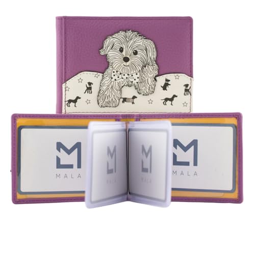 Mala Leather Coco Puppy RFID Card ID Holder, 12 Karten Kapazität, 10 x 7 x 1 cm, mit Staubbeutel, violett, 10 X 7 Centimeters, Modern von Mala Leather