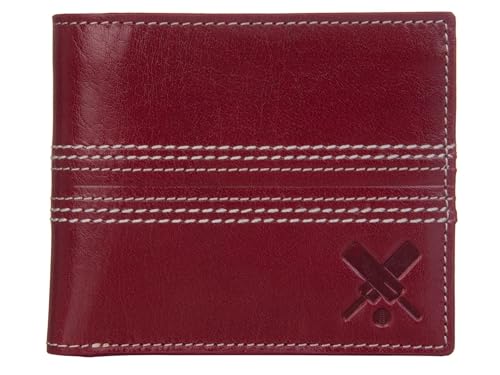 Mala Leather Edgbaston Cricketball-Geldbörse aus weichem Leder, RFID, mit Münzfach, cherry, Einheitsgröße, Bifold Wallet von Mala Leather