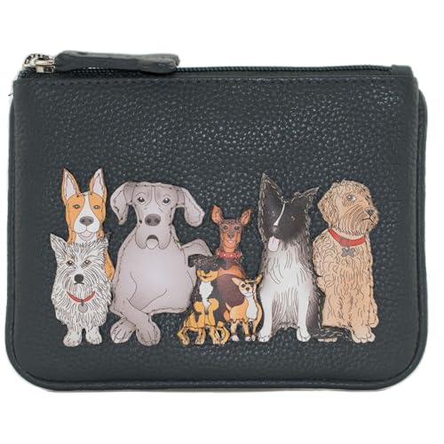Mala Leather Kennel Crew RFID Dog Design Münzbörse mit Kartenfächern, Dunkelgrau, 12 x 9 x 1 cm, dunkelgrau, 12 x 9 cm, Münz- und Kartengeldbörse von Mala Leather