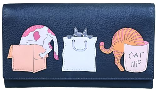 Mala Leather Kitty Chaos Collection Geldbörse aus Leder, RFID-blockierend, 3598_74, grau, Einheitsgröße von Mala Leather