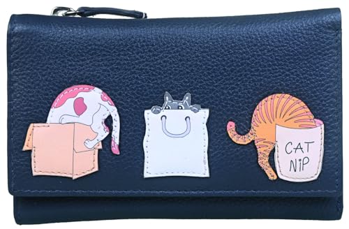 Mala Leather Kitty Chaos Collection Geldbörse aus Leder, RFID-blockierend, 3599_74, grau, Einheitsgröße von Mala Leather