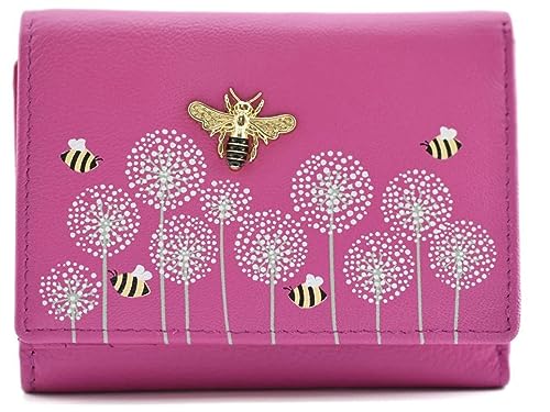 Mala Leather Kleine kompakte Geldbörse Hummel RFID-Schutz - Moonflower, rose, S, Zeitgenössisch von Mala Leather