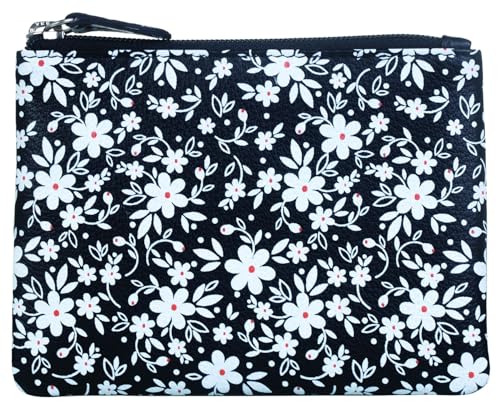 Mala Leather Maisie Collection Leder Münzbörse mit Schlüsselring RFID 4292_02, Schwarz , Einheitsgröße von Mala Leather