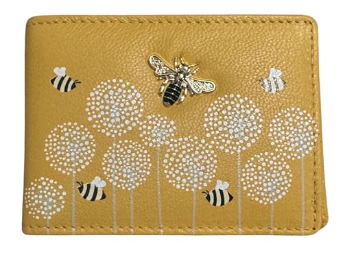 Mala Leather Moonflower Bee Karten-/Ausweishalter, gelb, Einheitsgröße, Karten- und Ausweishülle von Mala Leather