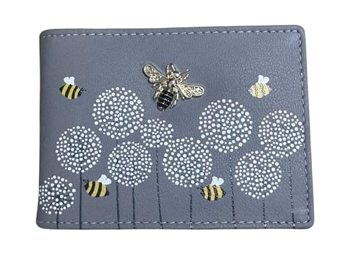 Mala Leather Moonflower Bee Karten-/Ausweishalter, grau, Einheitsgröße, Karten- und Ausweishülle von Mala Leather