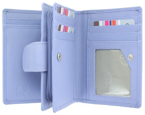 Mala Leather Origin Collection Geldbörse aus Leder mit RFID-Schutz und externem Ausweisfenster 3118_5, Flieder, Einheitsgröße, Modern von Mala Leather