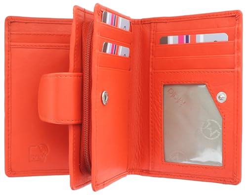 Mala Leather Origin Collection Geldbörse aus Leder mit RFID-Schutz und externem Ausweisfenster 3118_5, Orange, Einheitsgröße, Modern von Mala Leather